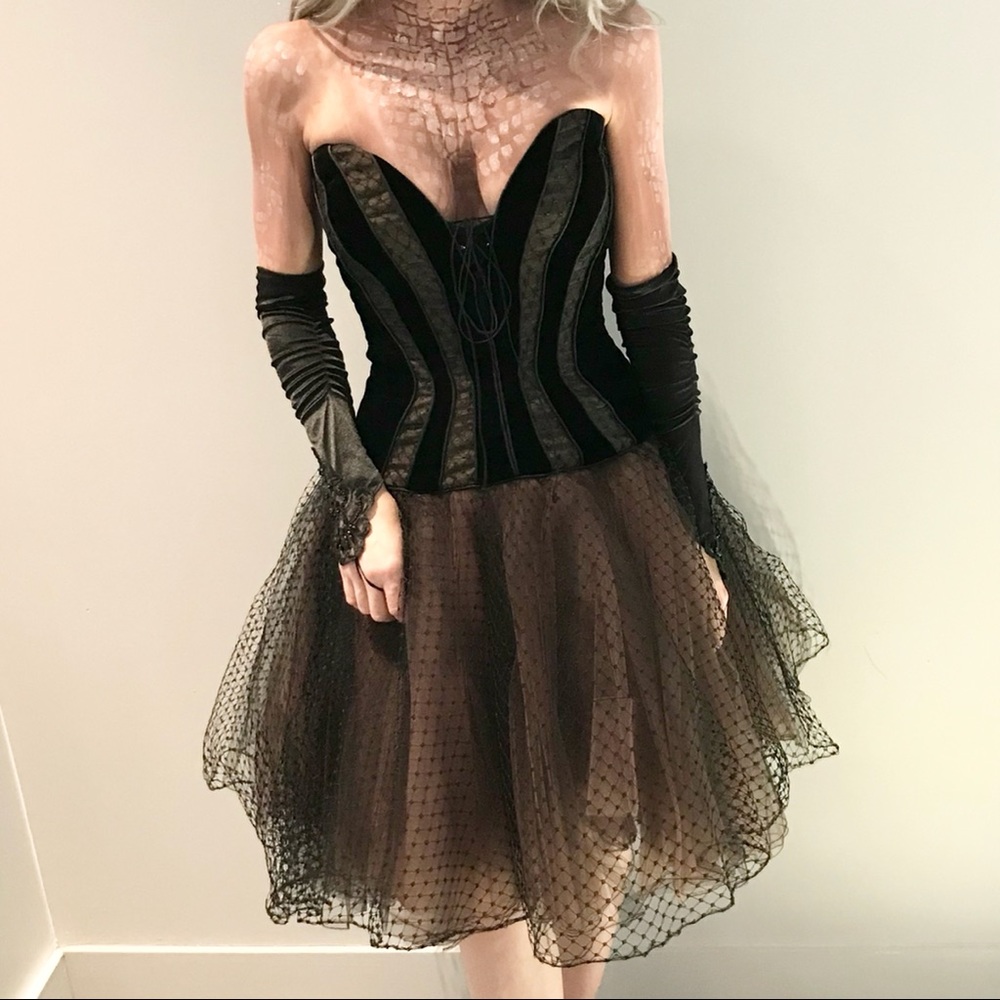 Vintage Bob Mackie designer corset mini dress